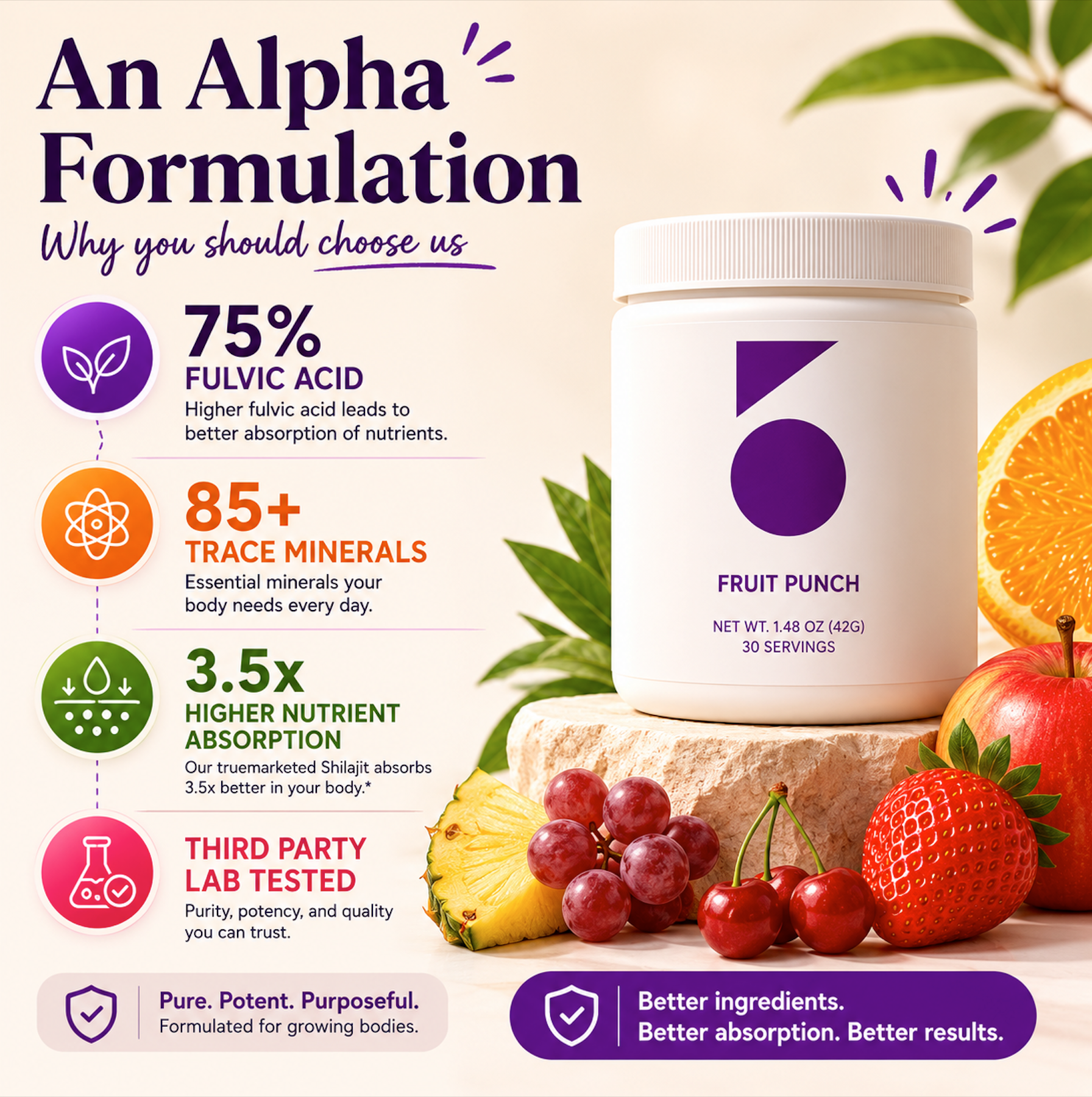 5 Children's Fruit Punch Flavored Health Vitamin Supplement